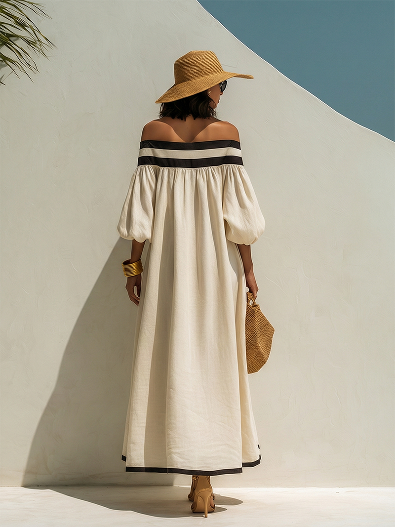 Seraphina™ | Luxe Off-Shoulder Linen Maxi Dress