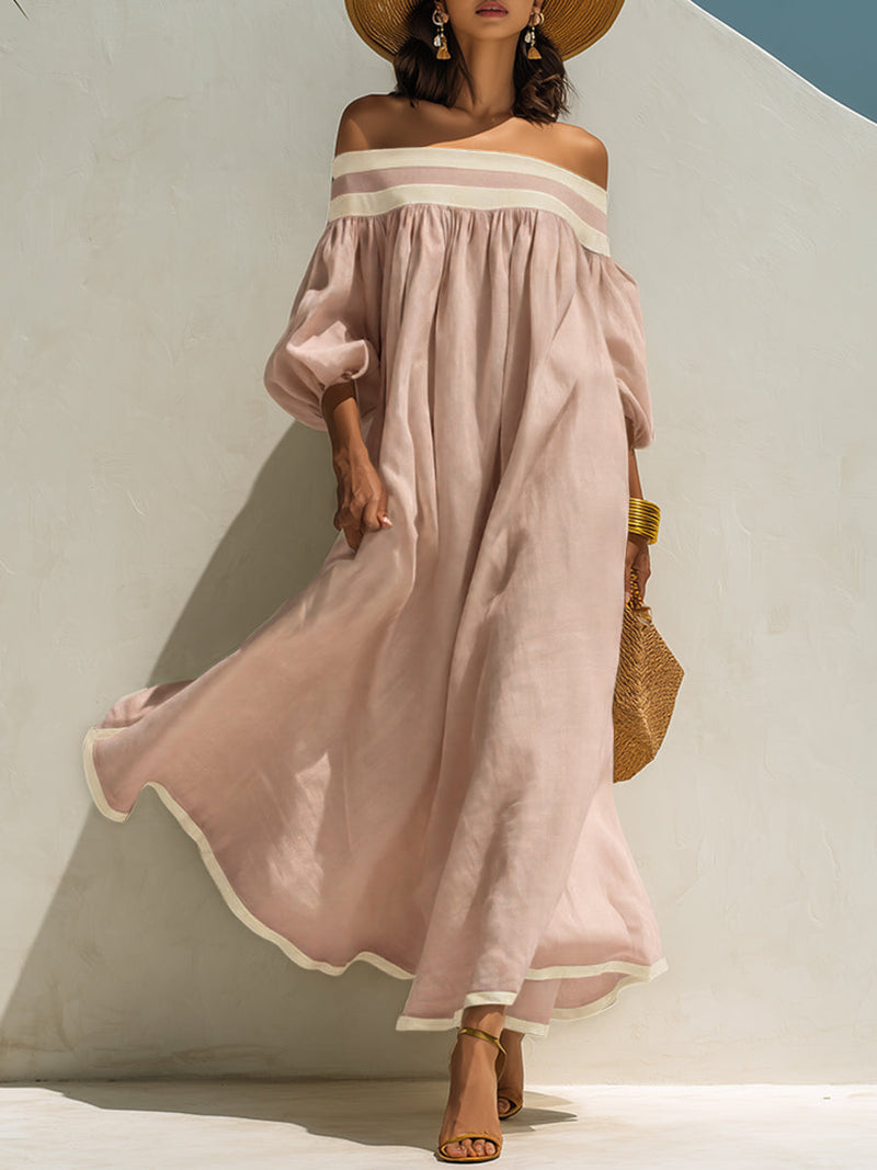 Seraphina™ | Luxe Off-Shoulder Linen Maxi Dress