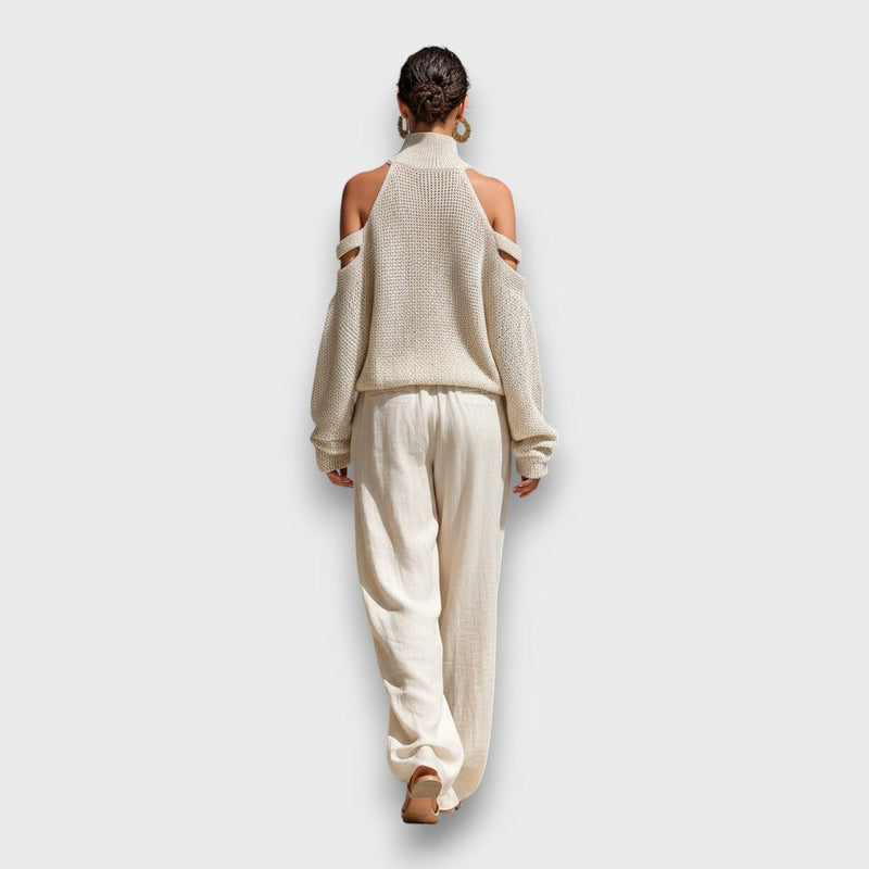 Eyan – Knit Cold-Shoulder Lounge Set