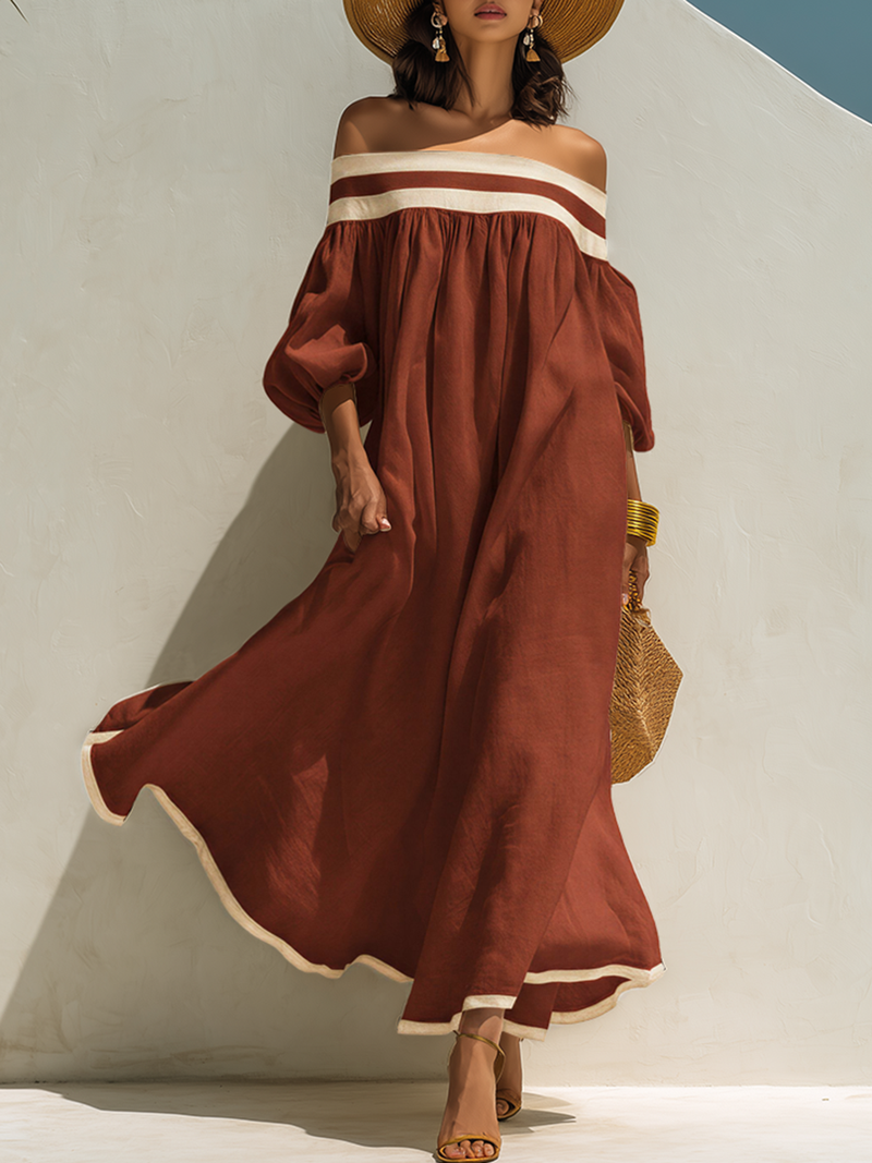Seraphina™ | Luxe Off-Shoulder Linen Maxi Dress
