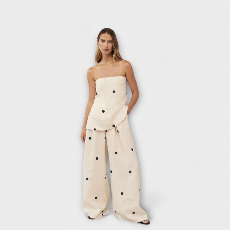 Milana – Polka Dot Set with Off-the-Shoulder Top