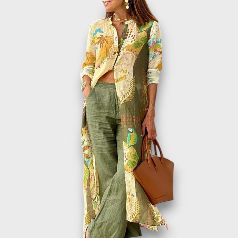Amaril – Two-Piece Set with Tropical Print