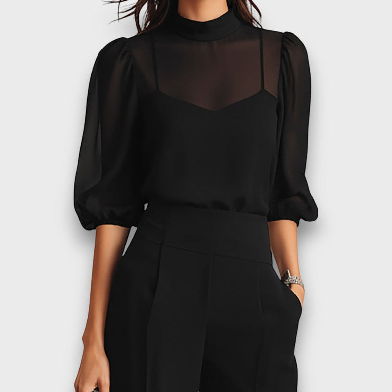 Noctira – Sheer Chiffon Three-Piece Set